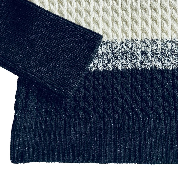 SOLD St. John Sport Knit Ribbed Cable Metallic Cozy Chunky Sweater S - Picture 4 of 8